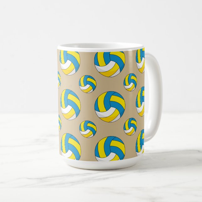 Caneca De Café Bola de Voleibol de Cartoon (Frente Esquerda)