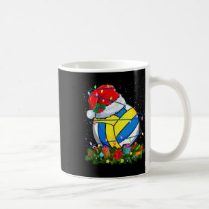 Caneca De Café Bola de Voleibol Papai Noel Luzes de Natal Engraça