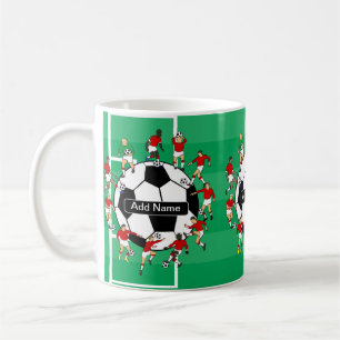 Caneca De Café Bola e jogadores personalizados de futebol