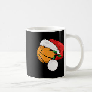 Caneca De Café Bola Engraçada Basquete Santa Hat Feliz Natal Xm