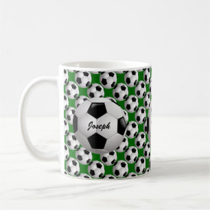 Caneca De Café Bola Personalizada de Futebol no Padrão de Futebol