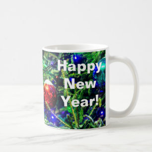 Caneca De Café Bola Vermelha de Árvore de Natal Verde