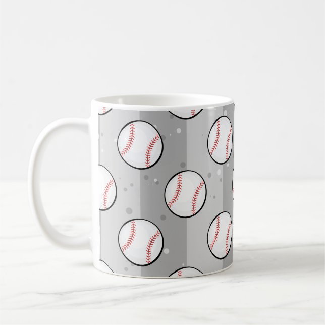 Caneca De Café Bolas de basebol - Padrão sem costura em campo de  (Esquerda)