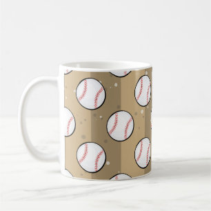 Caneca De Café Bolas de basebol - Padrão sem costura no campo cas