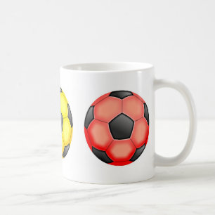 Caneca De Café Bolas de futebol coloridas