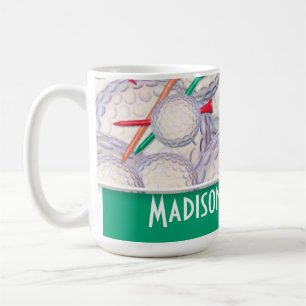 Caneca De Café Bolas de golfe bonitos & teste padrão das