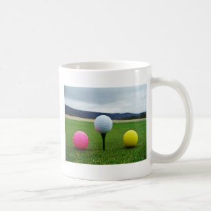 Caneca De Café Bolas de Golfe Coloridas, tenda de montanha