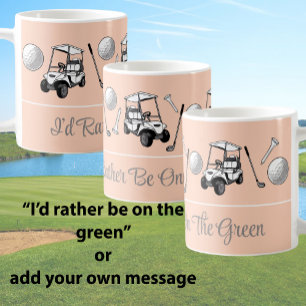 Caneca De Café Bolas de Golfe Laranja Divertidas e Mensagem Perso