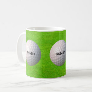Caneca De Café Bolas de Golfe Personalizadas no Golfista Verde