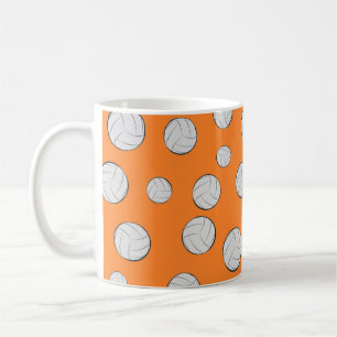 Caneca De Café Bolas de Volei Padrão Sem Costura