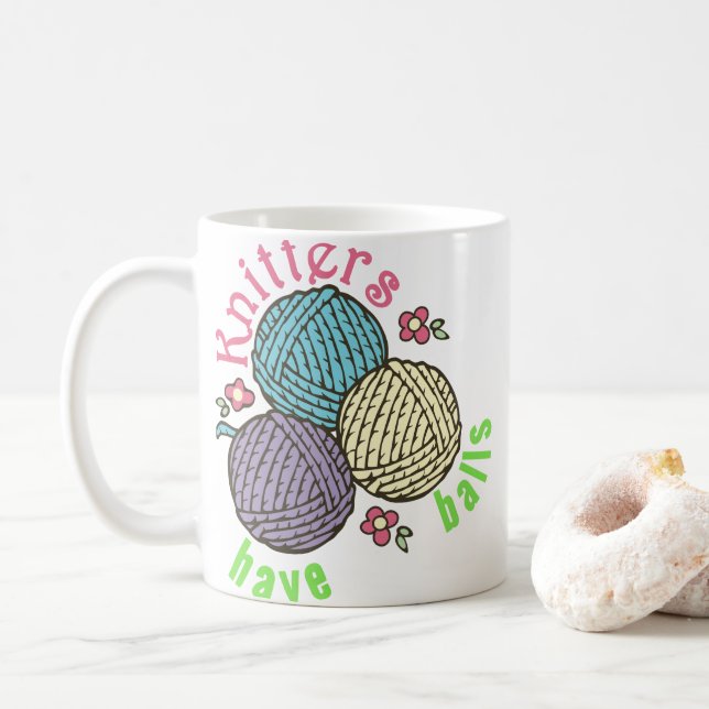 Caneca De Café Bolas de Yarn (Com Donut)