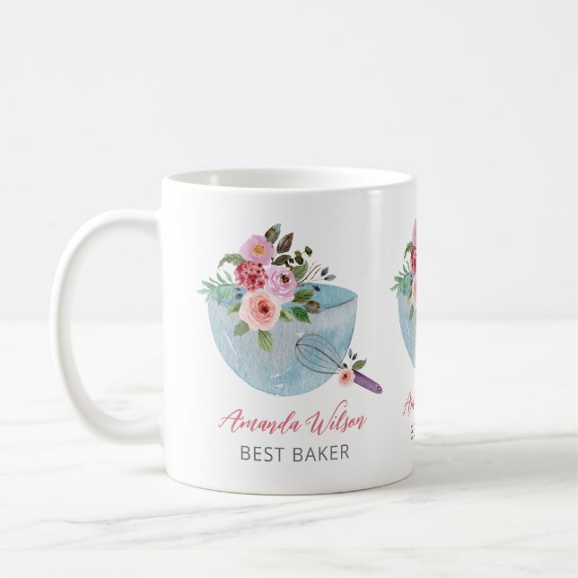 Caneca De Café Bolas Florais Personalizadas e Panelas de Whisker (Esquerda)