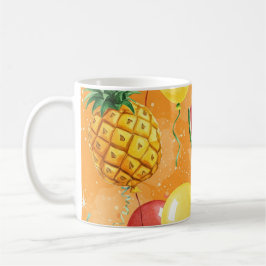 Caneca De Café Bolas, Melancias, Abacaxis, por Natasha Us  