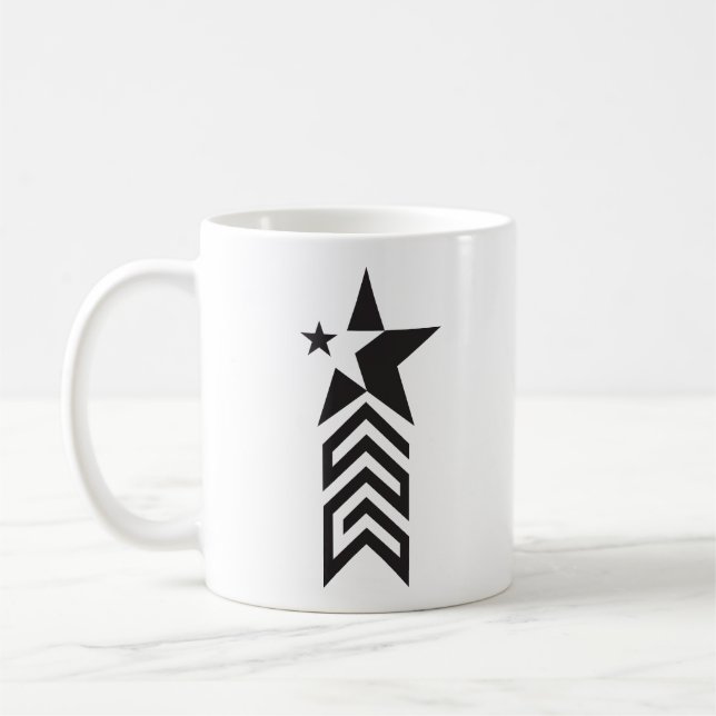 Caneca De Café Bold Black Geometric Star (Esquerda)