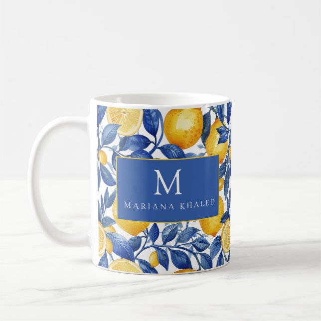 Caneca De Café Bold Blue Italiano Positano Lemon (Esquerda)