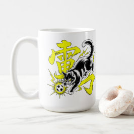 Caneca De Café Bold Cartoon Design for Sports Fans & Cat Lovers