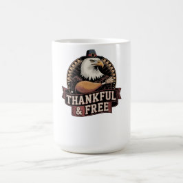 Caneca De Café Bold Eagle Head Thankful & Free Vintage Graphic