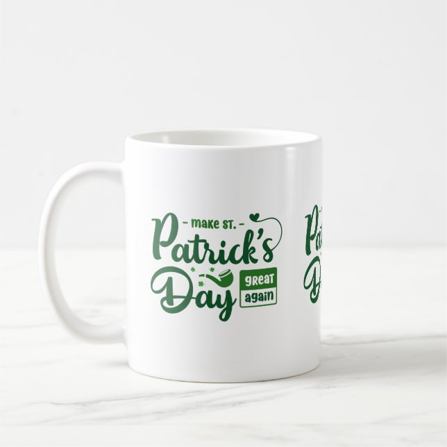 Caneca De Café Bold Green Irish Quote St Patrick’s Mug (Esquerda)