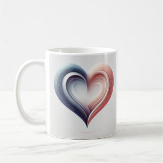 Caneca De Café Bold Heart Energy - Moderna Design Simbólica de Mu