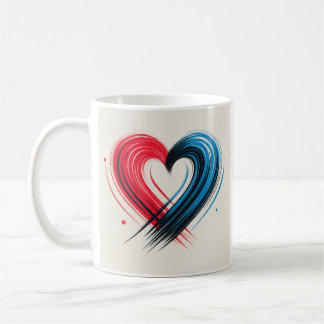 Caneca De Café Bold Heart Energy - Moderna Design Simbólica de Mu