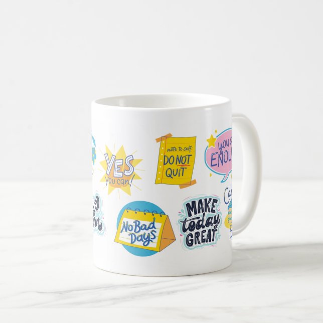 Caneca De Café Bolhas Coloridas Sabedoria Citações Coletivas (Frente Esquerda)