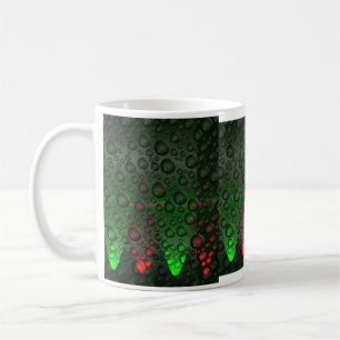 Caneca De Café Bolhas de ascensão Verdes/Vermelhos