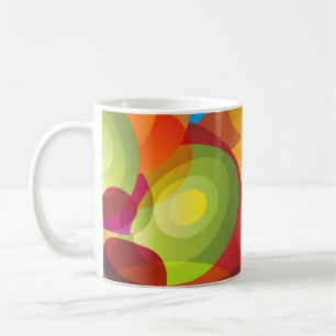 Caneca De Café Bolhas e Círculos de Fantasia Colorida legal