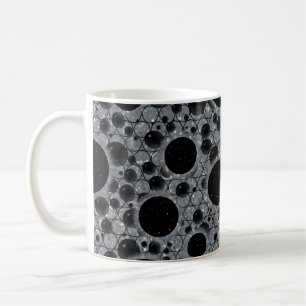 Caneca De Café Bolhas Espaciais Pontos - Brilho Prata
