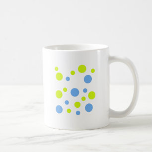 Caneca De Café Bolhas Felizes Funky Amarelo Azul