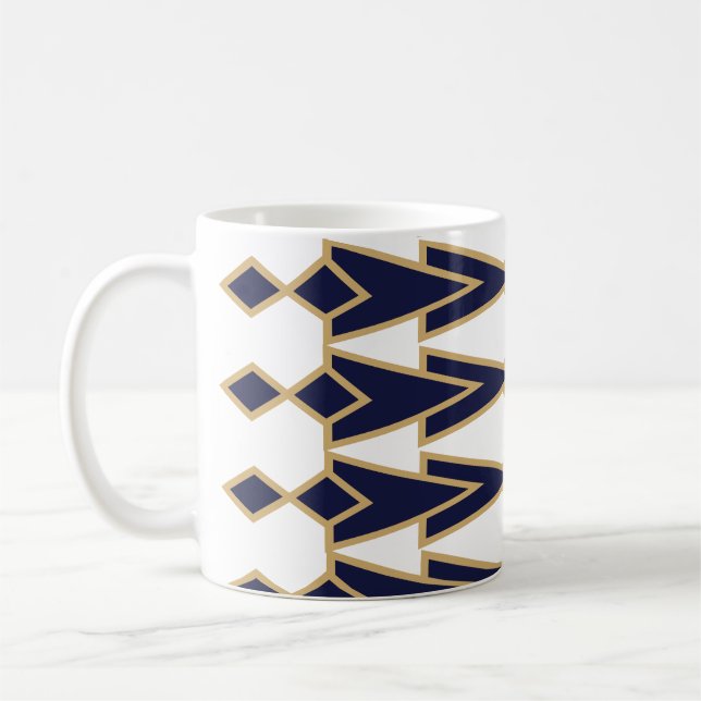 Caneca De Café Boliche Azul e Dourado (Esquerda)