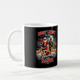 Caneca De Café Boliche com o Papai Noel