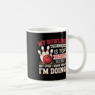 Caneca De Café Boliche Engraçada Minha Técnica De Boliche É Secre