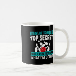 Caneca De Café Boliche Engraçada Minha Técnica De Boliche É Secre
