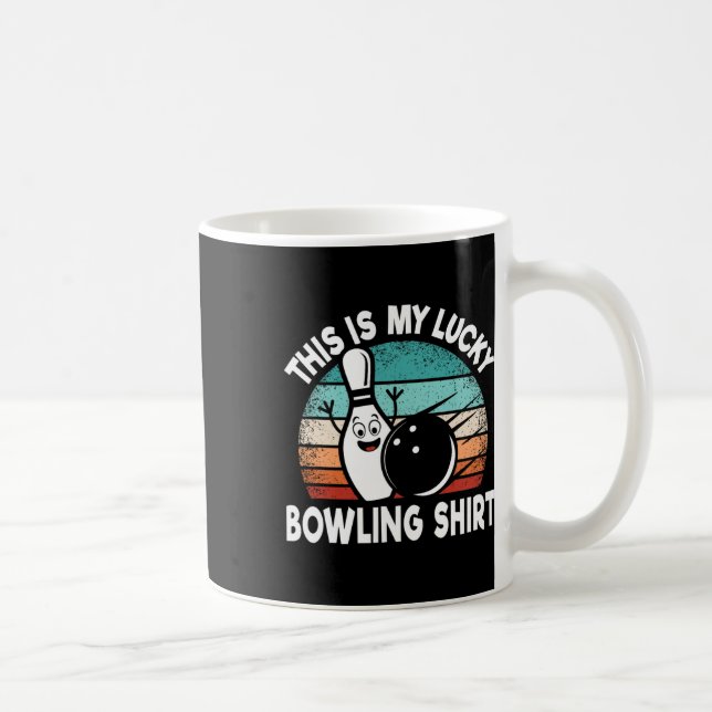 Caneca De Café Boliche Engraçada Sobre Bowler Esta É Minha Sorte  (Direita)