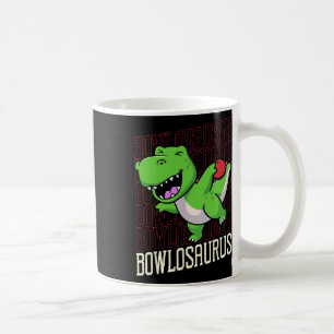 Caneca De Café Boliches Engraçadas Pun T-rex Dinossaur Bowlosauru