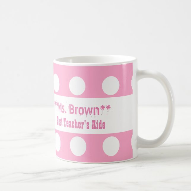 Caneca De Café Bolinhas A12 do rosa do ASSISTENTE do melhor (Direita)
