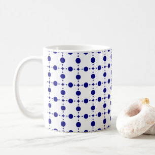 Caneca De Café Bolinhas Azuis marinho, Padrão de Bolinhas, Pontos