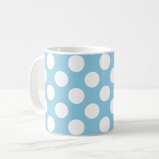 Caneca De Café Bolinhas azuis, Padrão de Bolinhas, Pontos, pontos (Frente Esquerda)