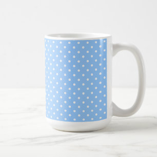 Caneca De Café Bolinhas Azul e Azul