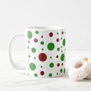 Caneca De Café Bolinhas bonita de Natal Padrão verde