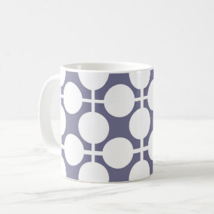Caneca De Café bolinhas branca e padrão de verificação da cinza