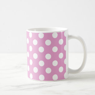 Caneca De Café Bolinhas brancas a rosa pálido