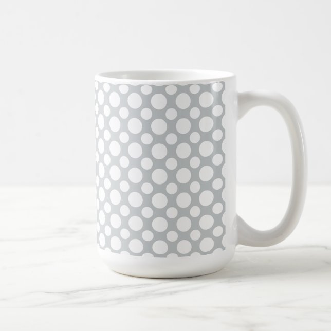 Caneca De Café Bolinhas brancas da Cinza de café (Direita)
