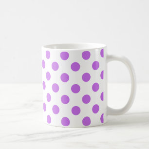 Caneca De Café Bolinhas brancas e lilás