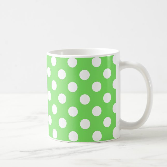 Caneca De Café Bolinhas brancas em verde-maçã (Direita)