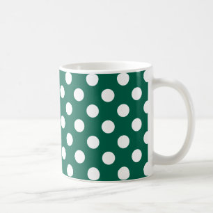 Caneca De Café bolinhas brancas em verde-sábio