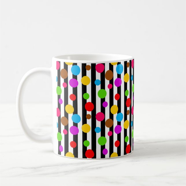 Caneca De Café Bolinhas Coloridas (Esquerda)