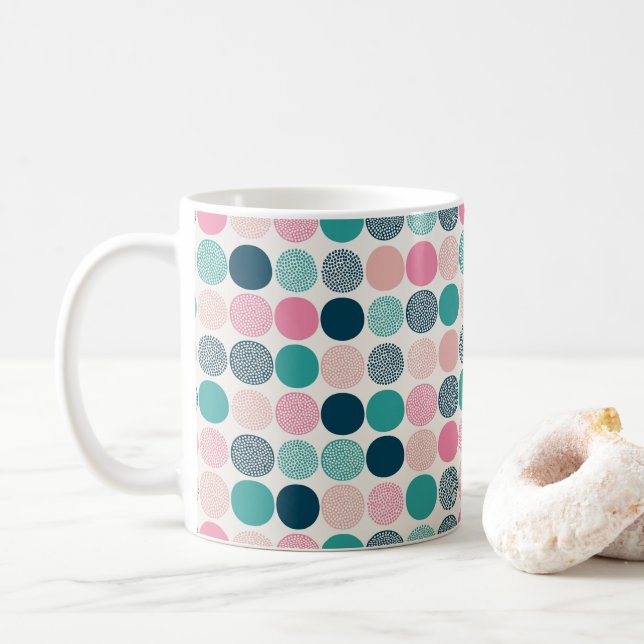 Caneca De Café Bolinhas Coloridas bonito (Com Donut)
