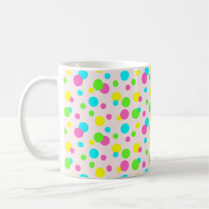 Caneca De Café Bolinhas Cor-de-rosa azul verde-púrpura