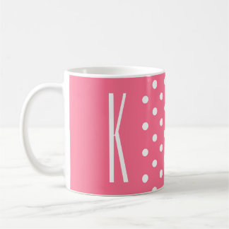 Caneca De Café Bolinhas cor-de-rosa & brancas